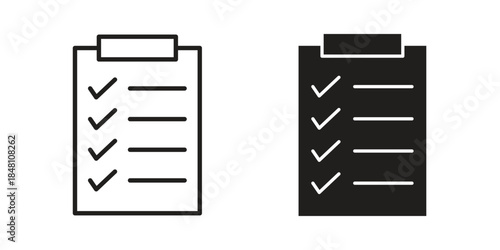 List check icon flat simple icon. Liner version - stock vector.