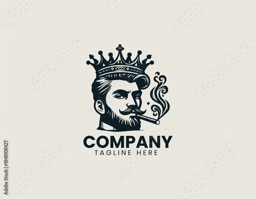 Clever tobacco kings identity is presented as a vintage royal leaf emblem elegant