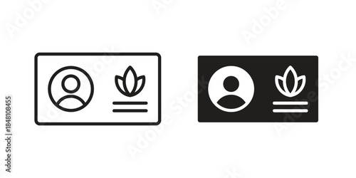 Medical marijuana card icon flat simple icon. Liner version - stock vector.
