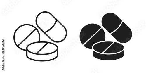 Medicine icon flat simple icon. Liner version - stock vector.