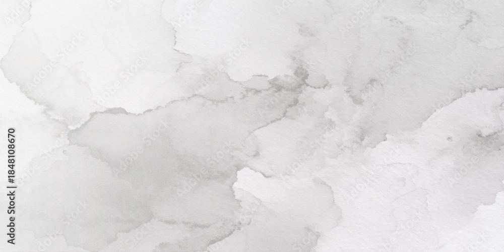 Obraz premium White watercolor background painting with cloudy distressed texture, old grainy distressed watercolor paint stains and blotches, Black and white watercolor texture,