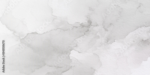 White watercolor background painting with cloudy distressed texture, old grainy distressed watercolor paint stains and blotches, Black and white watercolor texture,
