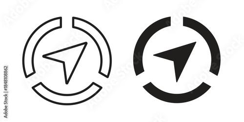 Navigation icon flat simple icon. Liner version - stock vector.