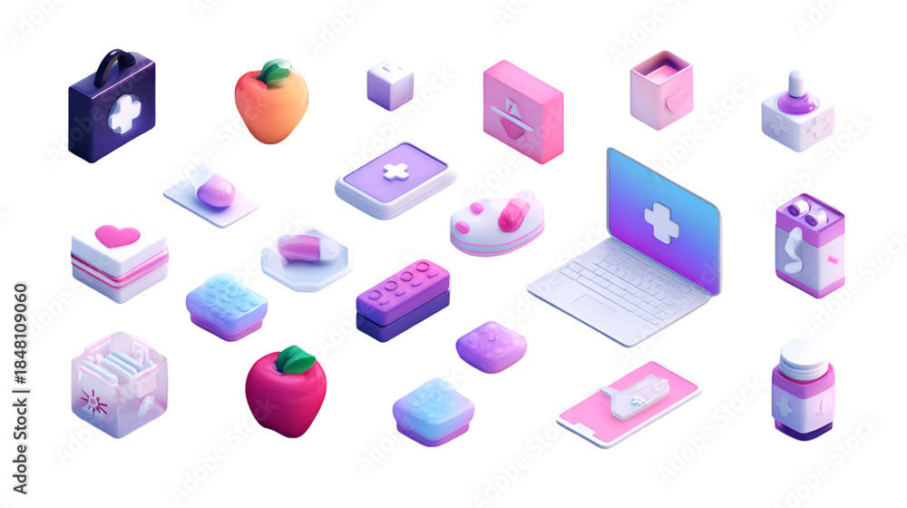 custom made wallpaper toronto digitalPharmaceutical Icons Set with Pills and Medicine Bottles

