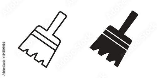 Paint brush icon flat simple icon. Liner version - stock vector.