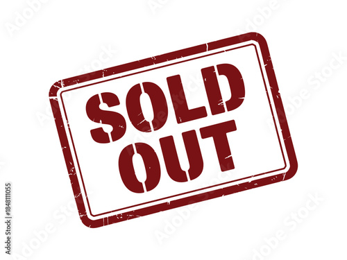 Sold Out Stamp Signage Indicator