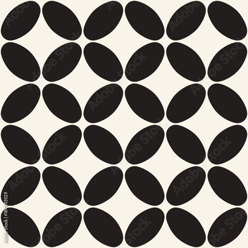Vector seamless pattern. Repeating geometric elements. Stylish monochrome background design.