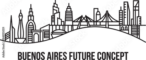buenos aires future concept cityscape skyline modern buildings bridge and urban landscape