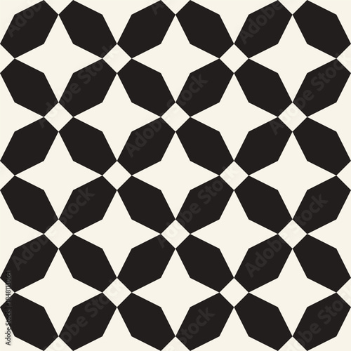 Vector seamless pattern. Repeating geometric elements. Stylish monochrome background design.