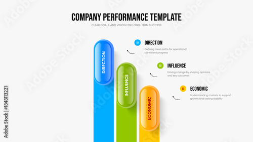 Advertising Proposal Frame Layout Vector Illustration. Modern Report Three Option Infographic Slideshow Design. Financial Briefing 3 Element Diagram Presentation Template.