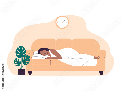 Woman Sleeping Peacefully on Couch