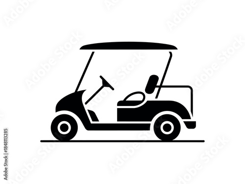 Black Golf Cart Silhouette Icon