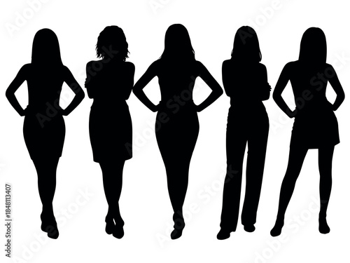Silhouettes of Five Confident Women