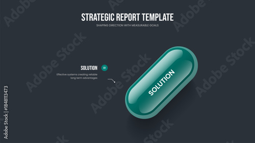 Sales Plan Slideshow Design Vector Illustration. Service Strategy 1 Element Diagram Presentation Layout. Advertising Overview One Option Infographic Slide Template.