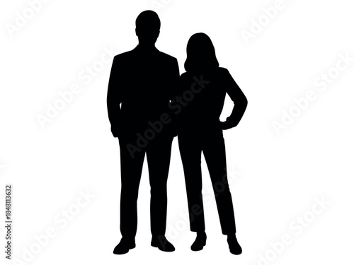 Silhouette of Businessman and Woman