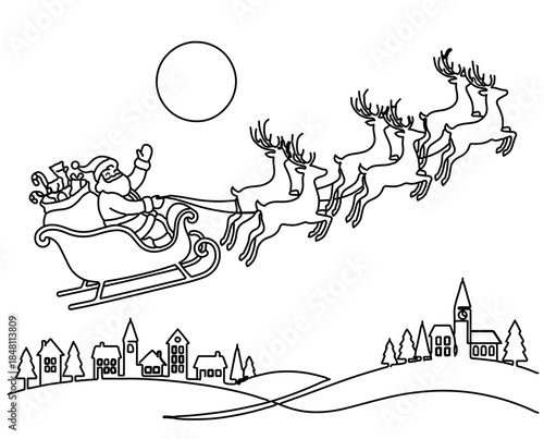 santa claus and reindeer