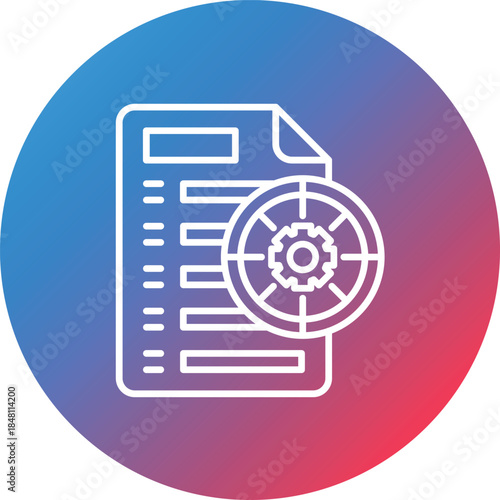Goals Management Line Gradient Circle Background Icon