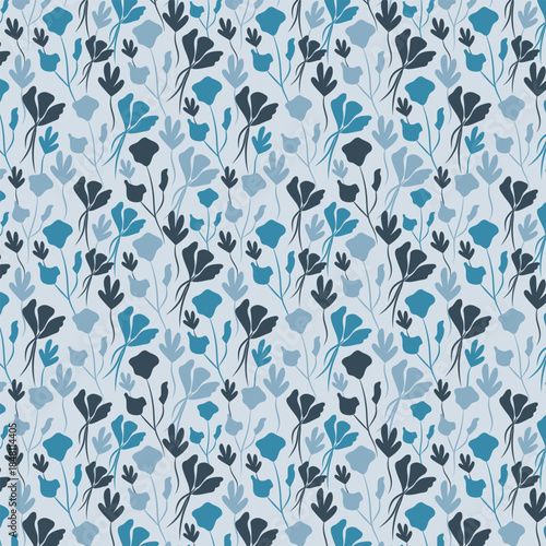 Botanical Silhouette seamless vector pattern