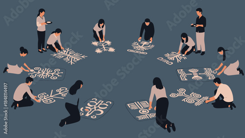 Collaborative Puzzle Assembly by Diverse Group of People Engaged in Creative Teamwork