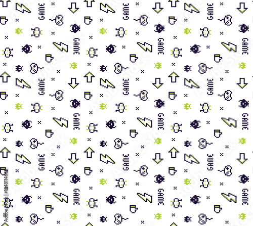 Men's Underwear Seamless Pattern Vector Pack: Dragon Fantasy and Retro Pixel Video Game Designs