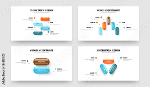 Modern Planning 4 5 2 3 Element Infographic Frame Layout Bundle. Consulting Innovation Four Five Two Three Option Diagram Presentation Template Vector Illustration Collection.