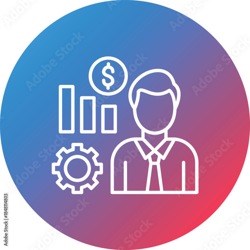 Trader Line Gradient Circle Background Icon