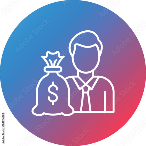 Investor Line Gradient Circle Background Icon