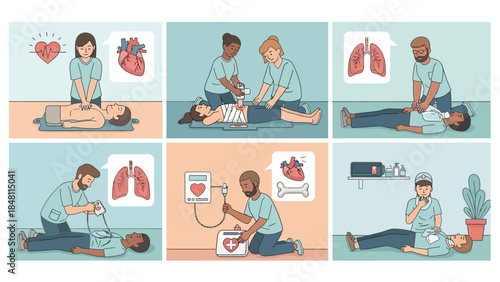 Comprehensive Medical Emergency Response Procedures for Heart and Lung Cases in Clinical Settings