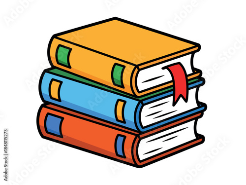 Colorful Stack of Books Illustration