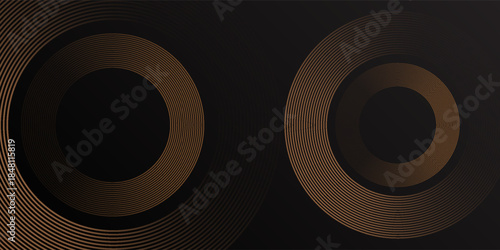 Abstract gold background with glowing curved lines.