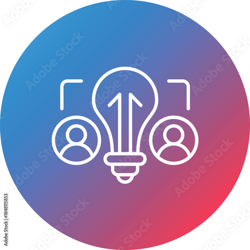 Innovative Idea Line Gradient Circle Background Icon