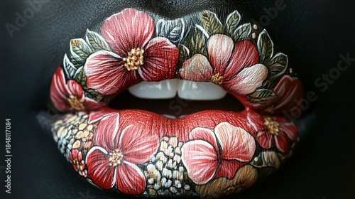Hereâ€™s a detailed prompt for creating a bold and artistic close-up of a pair of painted lips with intricate floral designs --ar 16:9 --v 6.1 Job ID: 0e96930b-fc59-4ded-bfb4-0b9f6a097c04