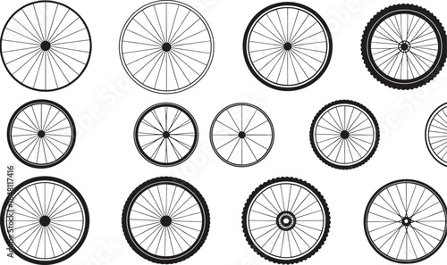 Collection of Bicycle Wheels and Tires Various Styles and Sizes bike wheel