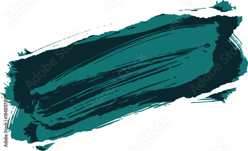 Teal Brushstroke Texture – Rough Expressive Paint Mark with Bristle Detail for Artistic and Graphic Design Use