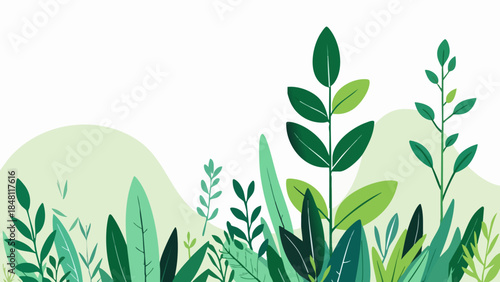 Minimalist Vector Illustration of a Healthy Green Plant for Environmental Preservation