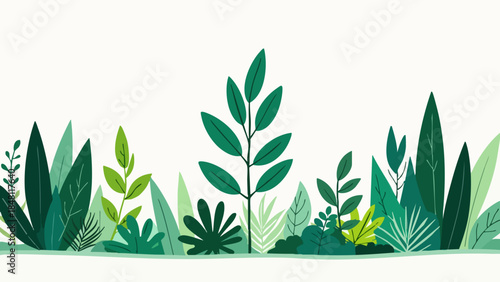 Minimalist Vector Illustration of a Healthy Green Plant for Environmental Preservation
