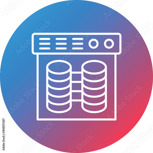 Data Warehouse Line Gradient Circle Background Icon
