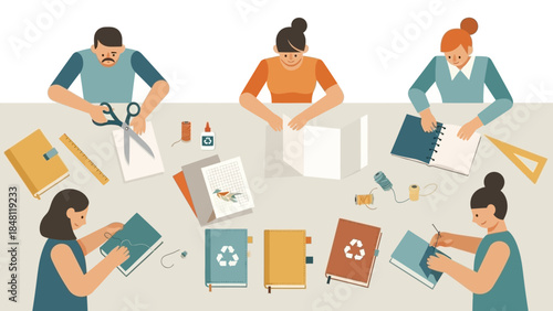 Creative team engaged in collaborative design and project planning session