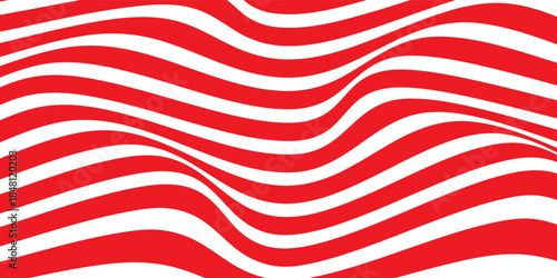 simple abstract red color distort wavy line pattern a white background with red lines