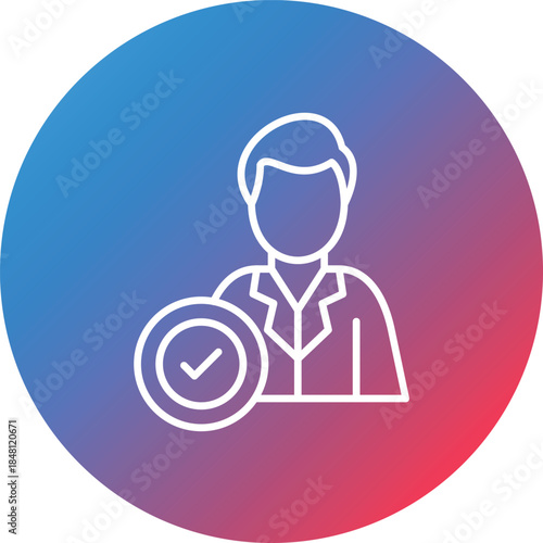 Candidate Line Gradient Circle Background Icon