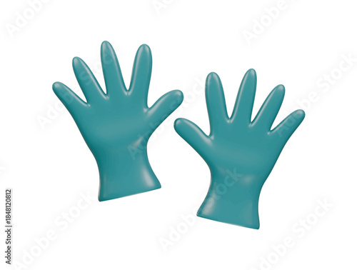 insulated gloves icon 3d illustration render