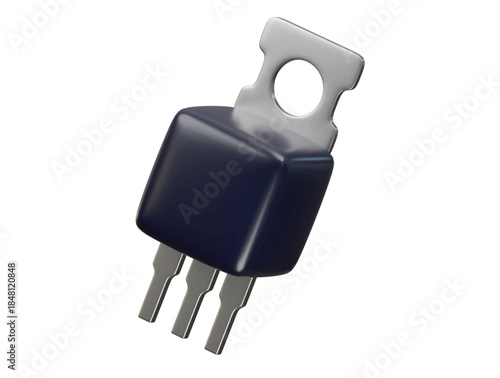mosfet transistor icon 3d illustration render