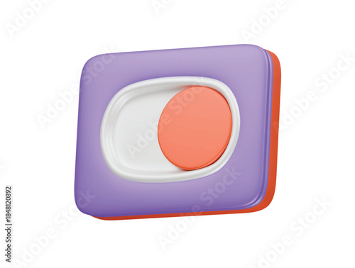 toggle switch icon 3d illustration render
