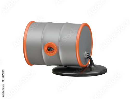 oil barrel leaking icon 3d illustration render