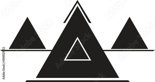 Geometric triangle logo with three dimensional effect