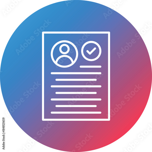 Resume Line Gradient Circle Background Icon