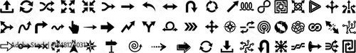 Arrow and Direction Icons Vector Set – Navigation, Rotation and Process Symbols