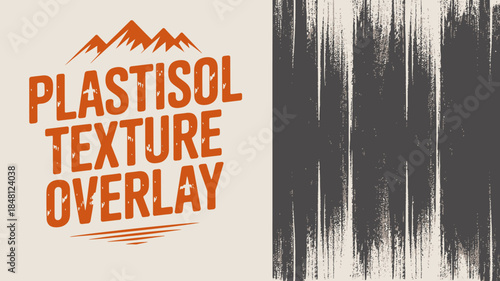 Plastisol Texture Overlay Design with Mountain Logo