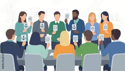 Diverse Group of Professionals Participating in Collaborative Workshop or Discussion Session