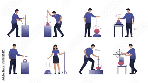 Educational Step-by-Step Illustration Depicting Scientific Experiment Processes